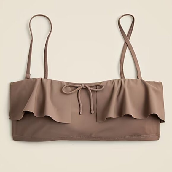 NWT Maryam Nassir Zadeh X J.Crew ruffle bandeau bikini top - Picture 2 of 3